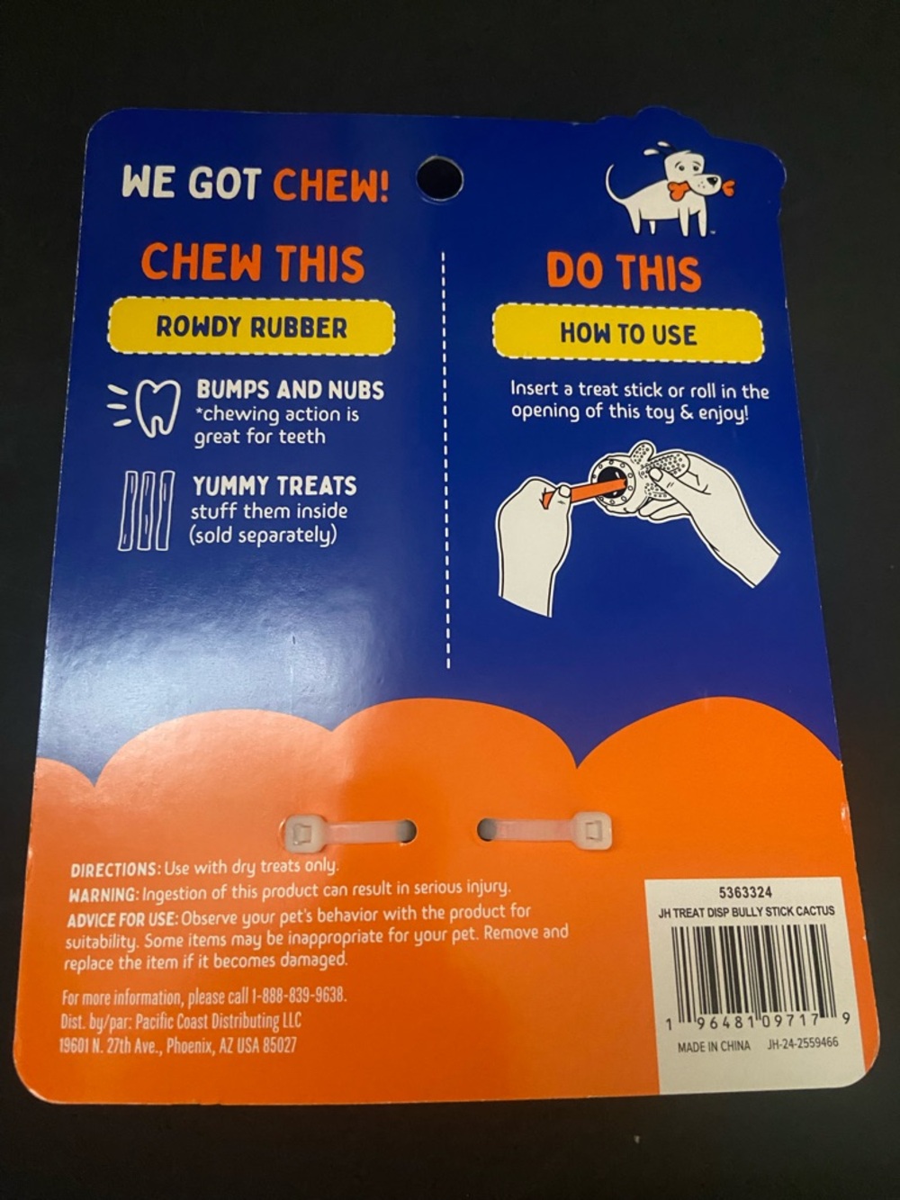 Joyhound Chew Well Green Cactus Treat Dispenser Dog Toy - Picture 2 of 2